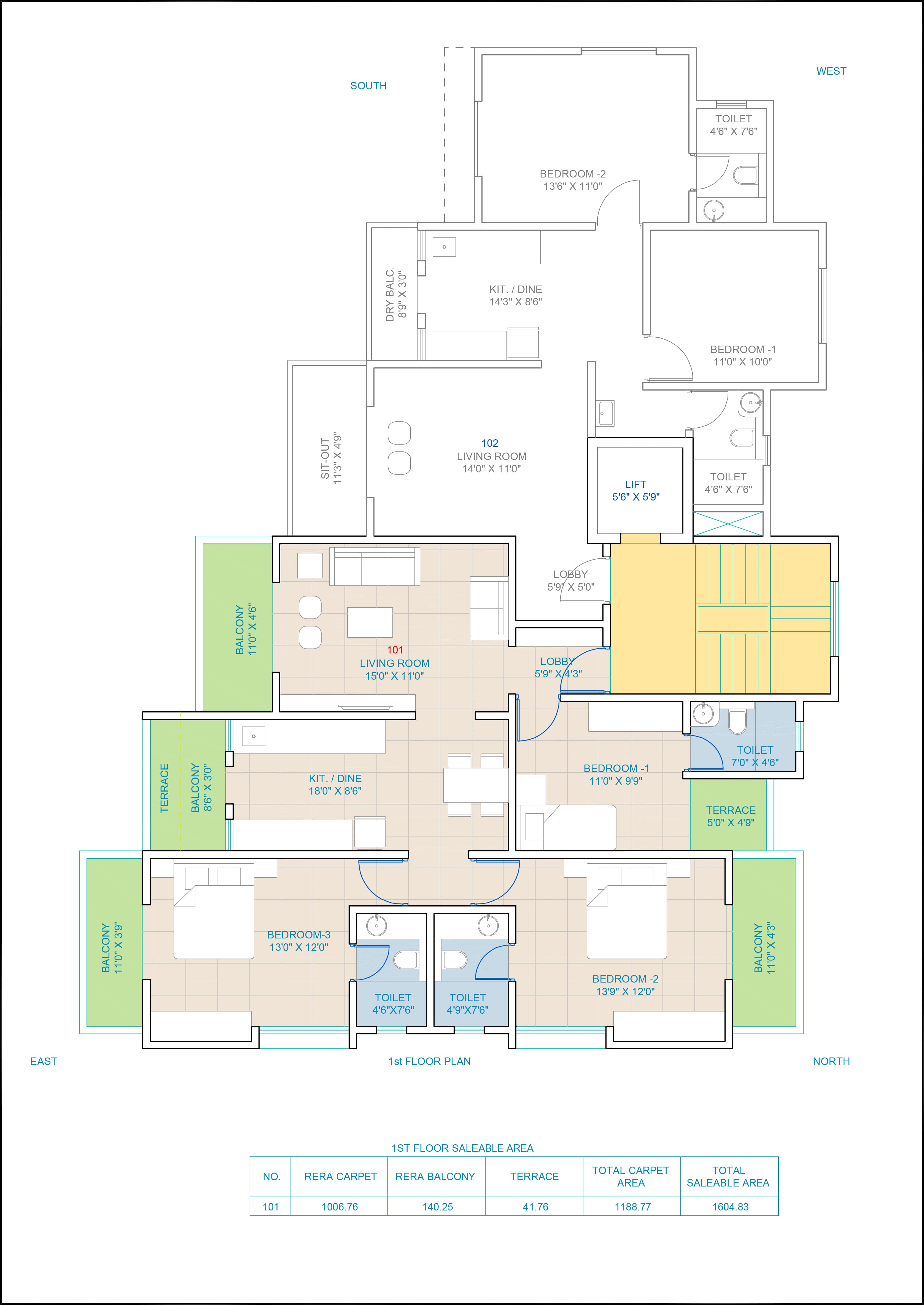 Swojas Nakshatra: 1st Floor Plan