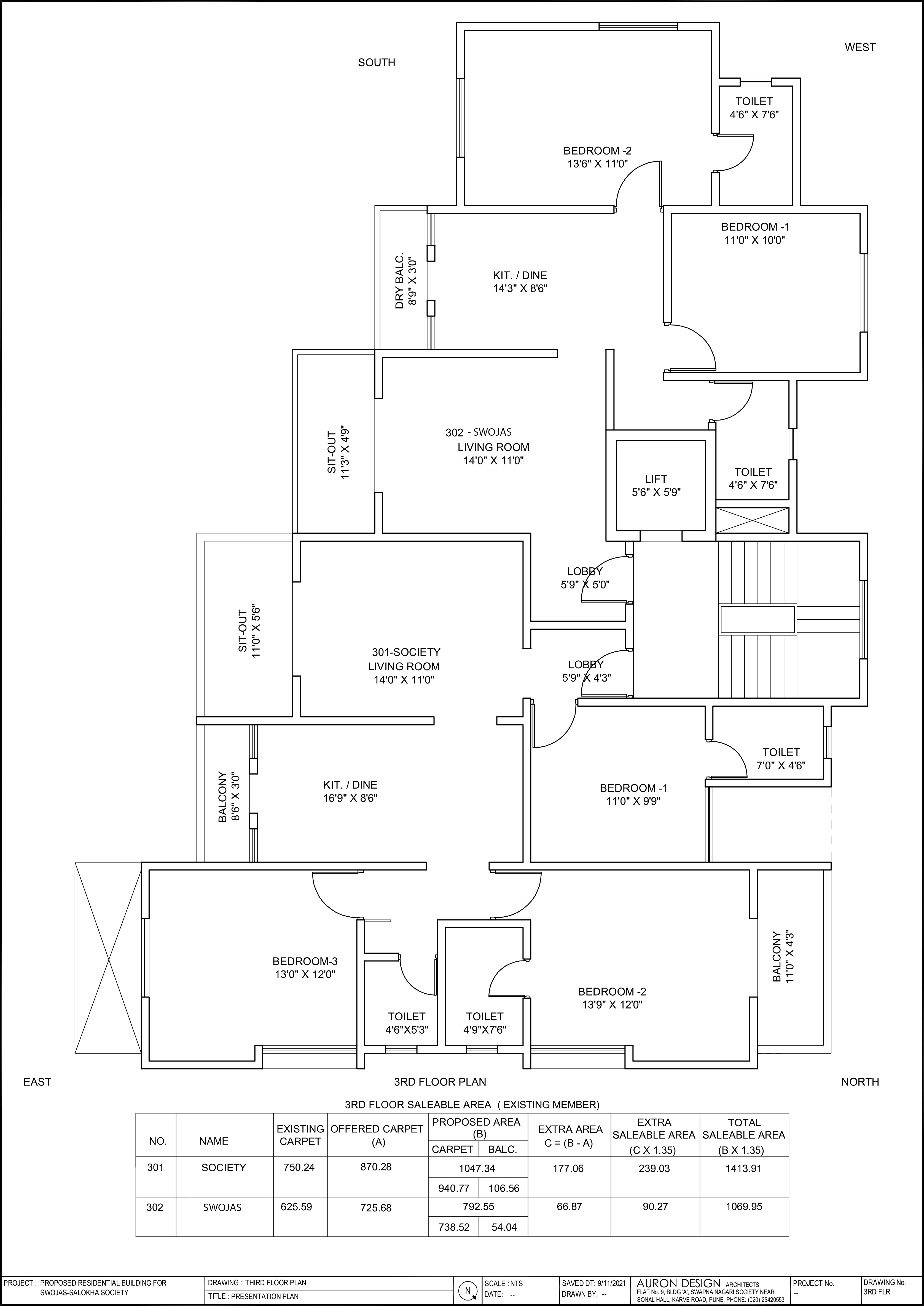 Swojas Nakshatra: 3rd-5th Floor Plan