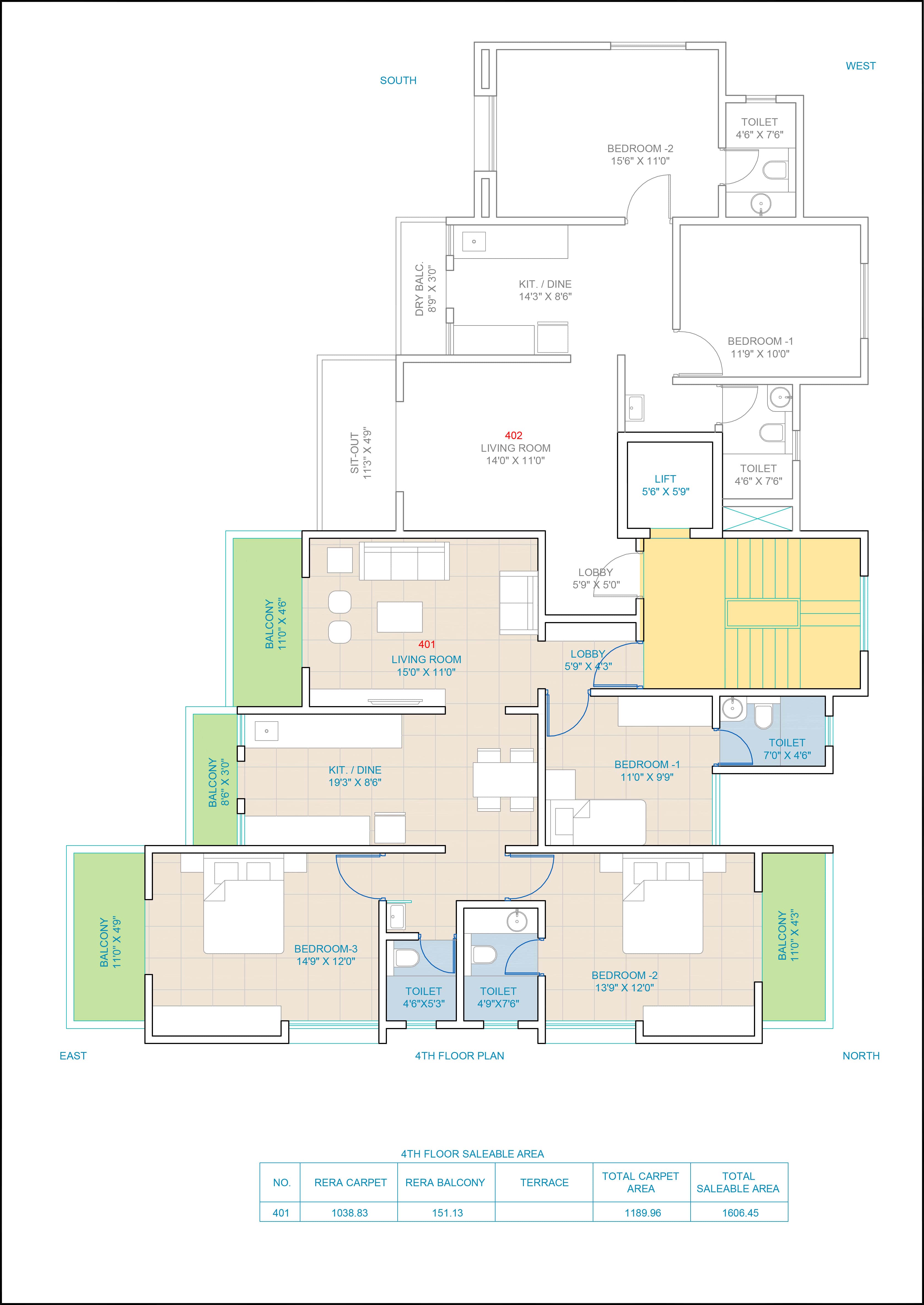 Swojas Nakshatra: 4th Floor Plan