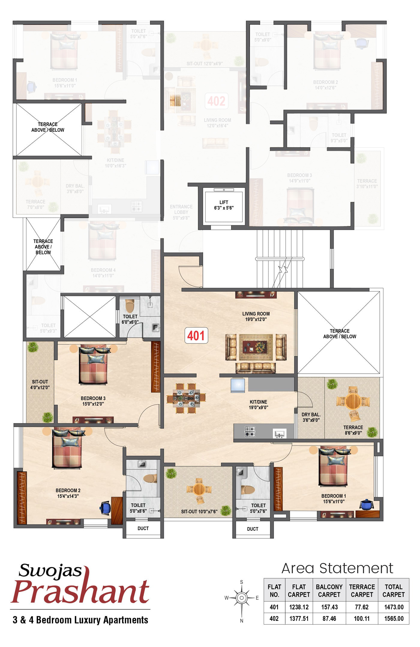 Swojas prashant: 4th Floor Plan