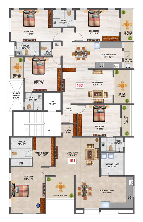 Swojas Gauri: 1st Floor Plan