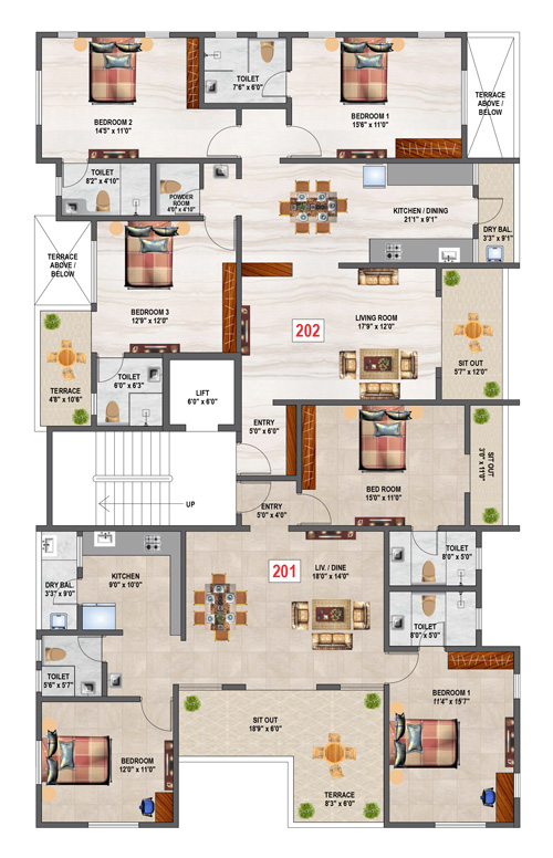 Swojas Gauri: 2nd Floor Plan